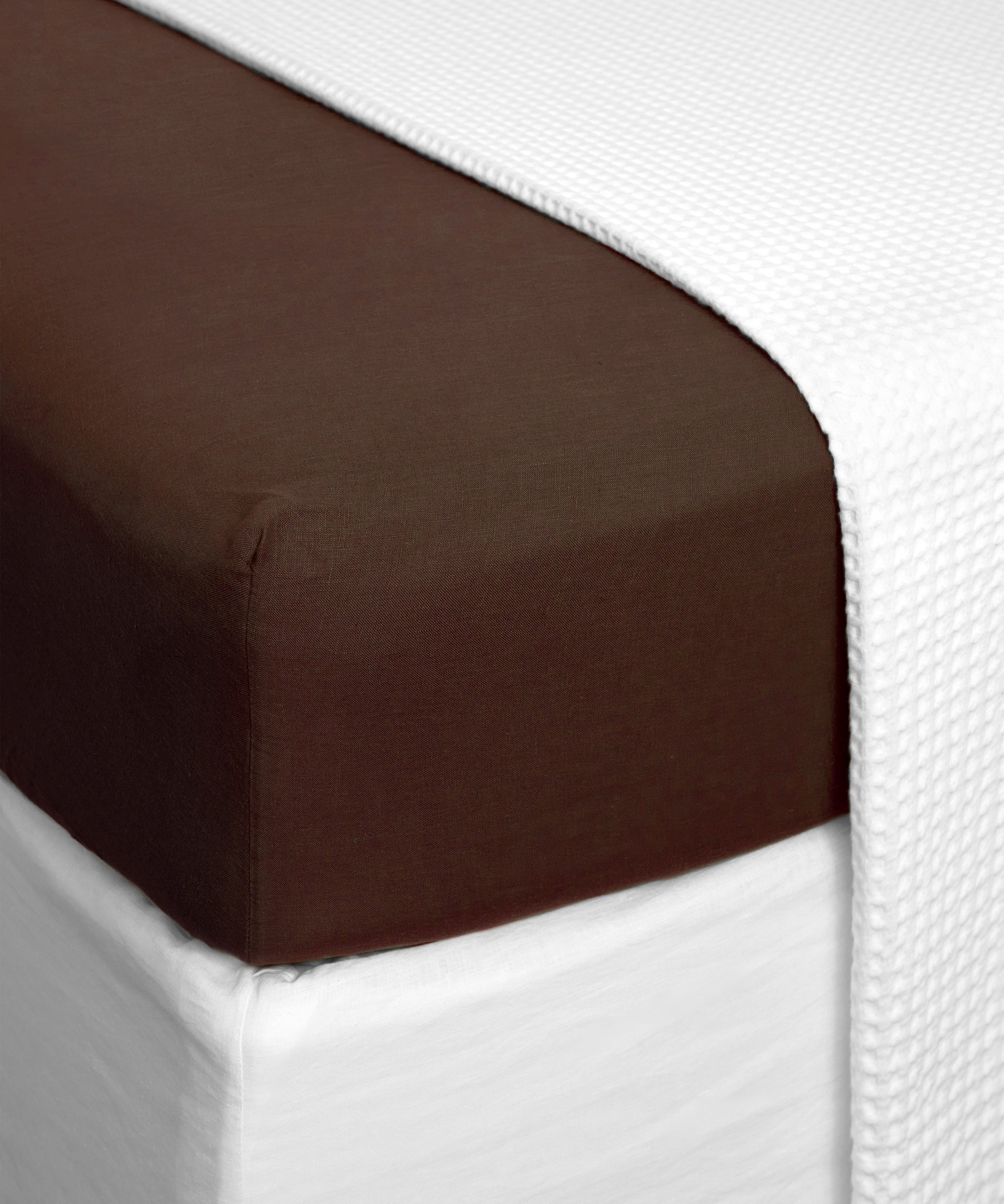 Loft Linen Fitted Sheet in Cocoa | Cocoa-1
