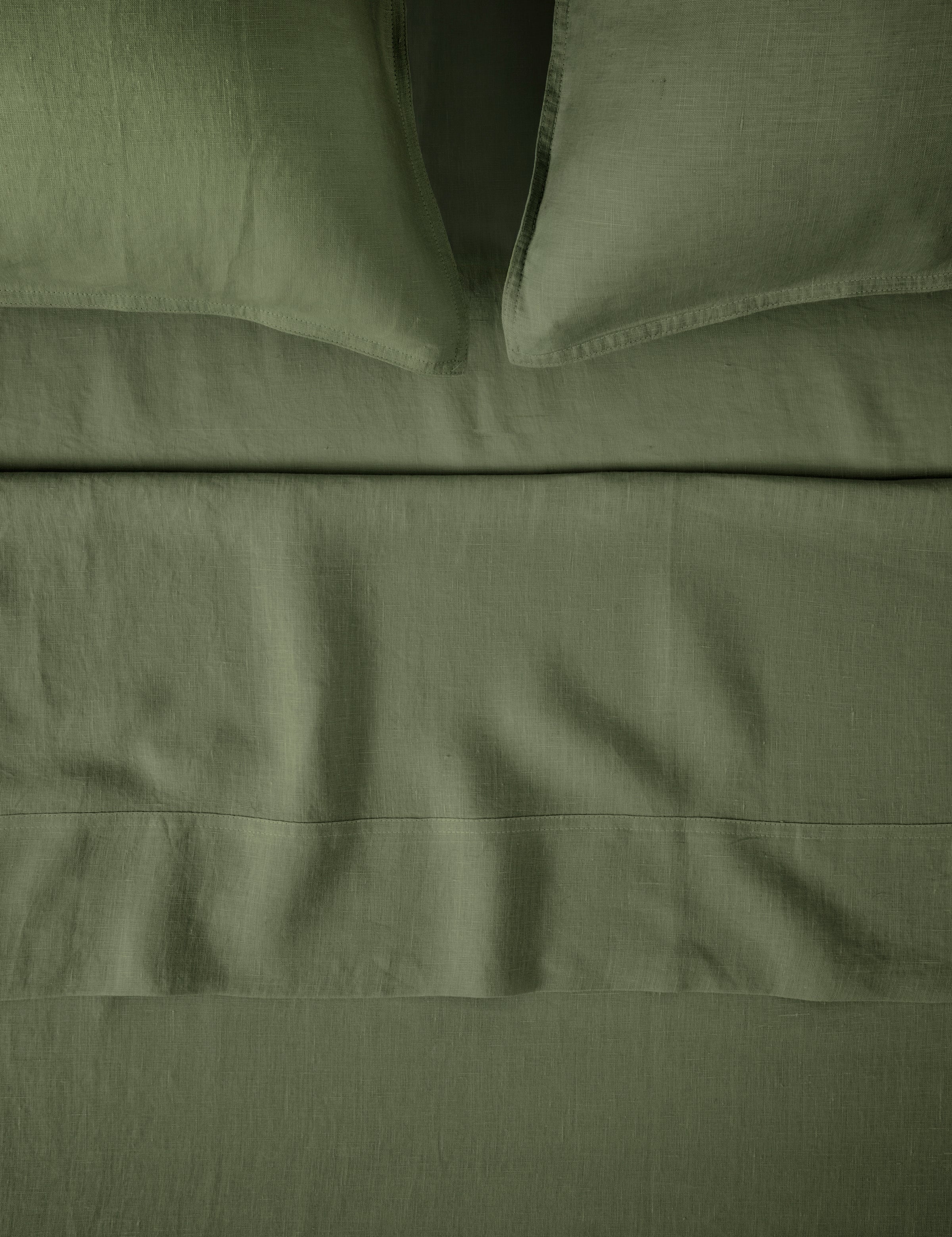 Loft Linen Flat Sheet | Forest Green-1