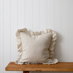 Loft Linen Frill Cushion Cover | Natural-1