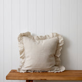 Loft Linen Frill Cushion Cover | Natural-1