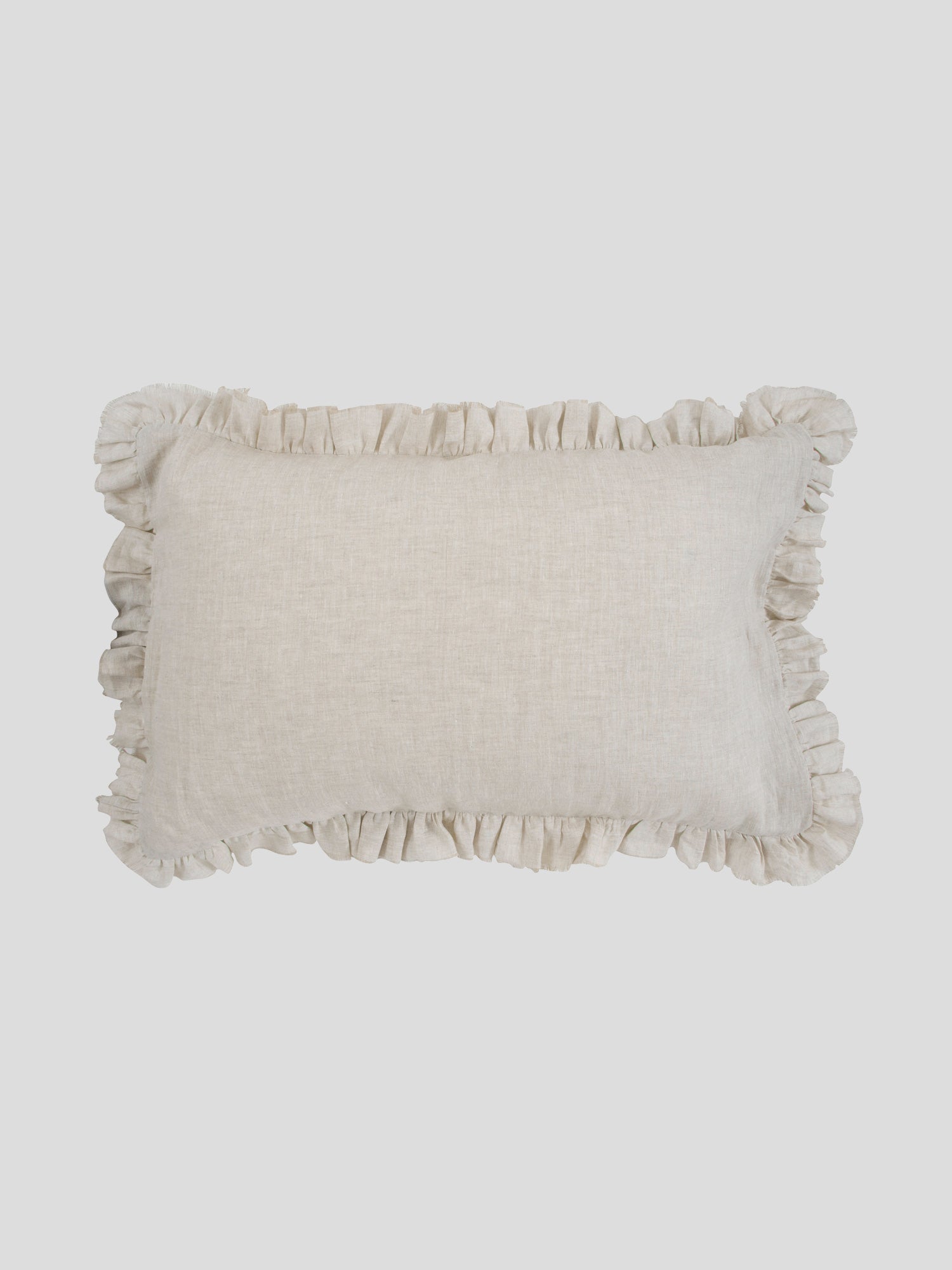 Loft Linen Frill Pillowcase Set | Natural-1
