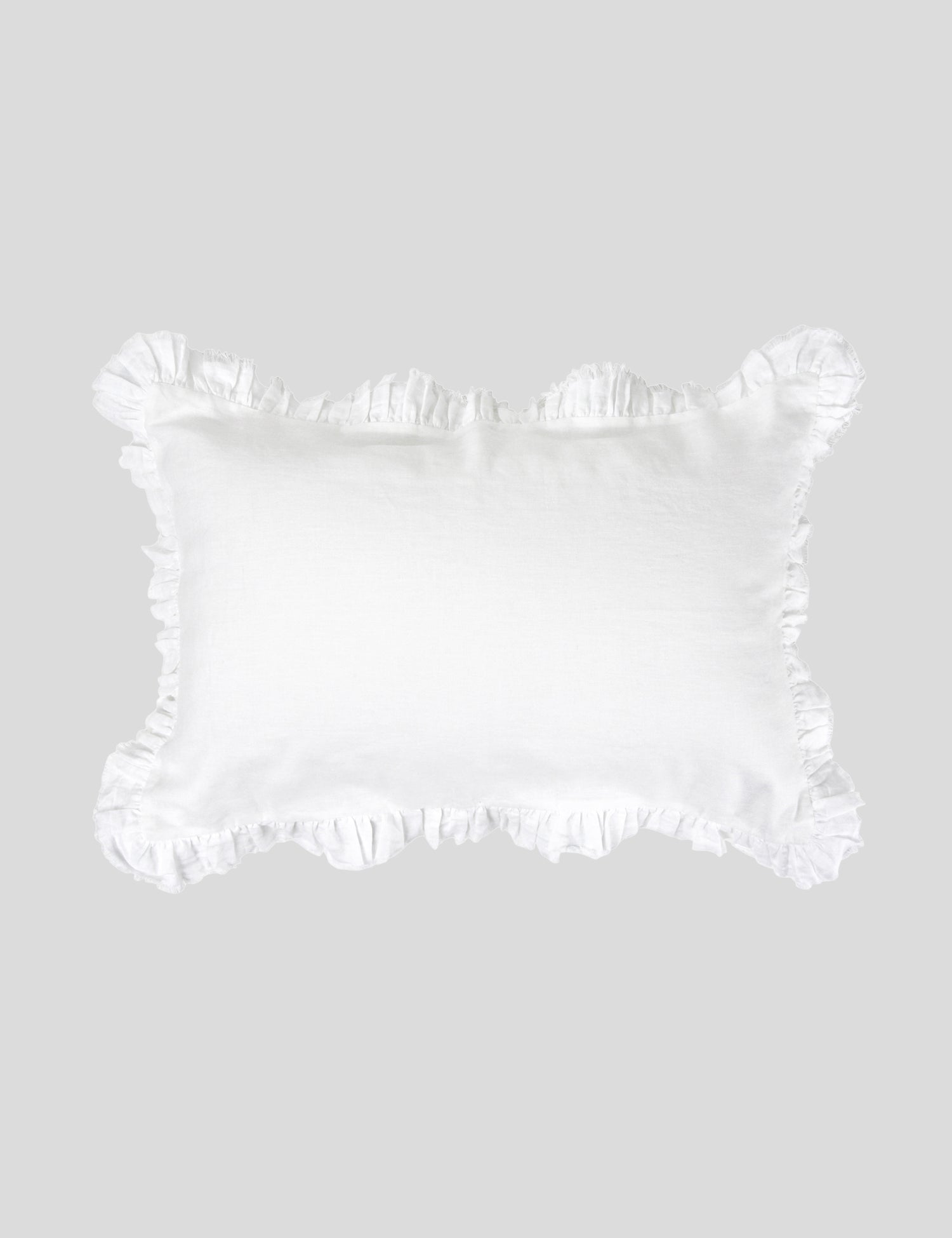 Loft Linen Frill Pillowcase Set | White-1