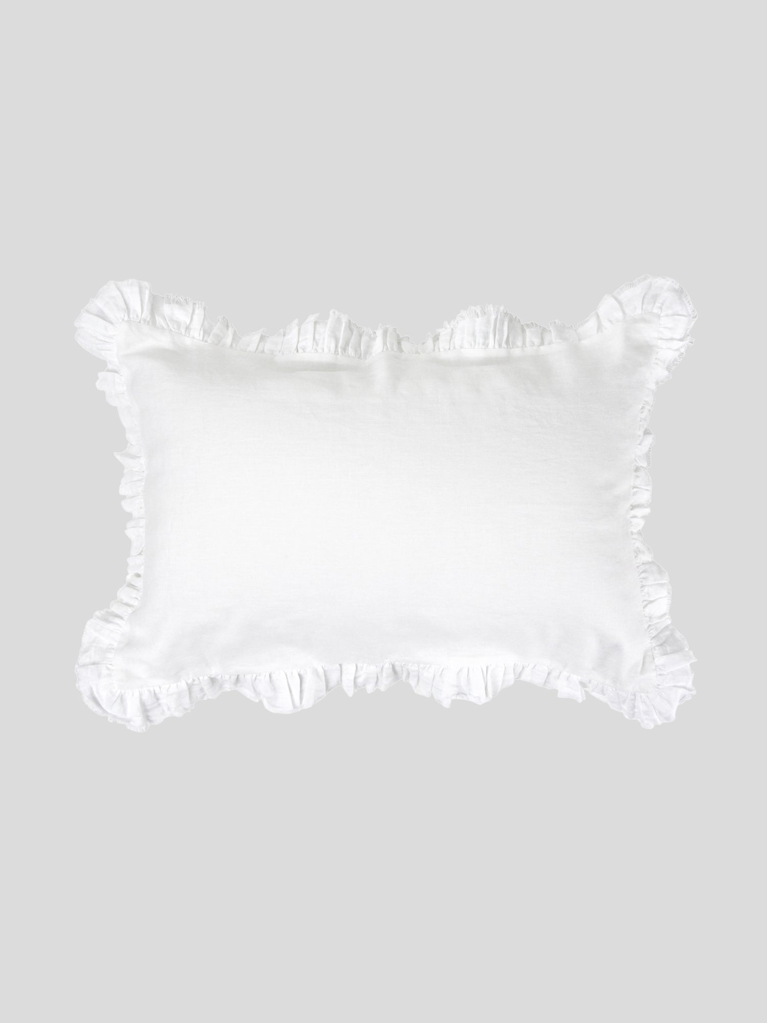 Loft Linen Frill Pillowcase Set | White-1