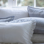 Loft Linen Frill Pillowcase Set | White-3