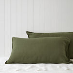Loft Linen Lodge Pillowcase Set in Olive | Olive-1