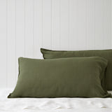 Loft Linen Lodge Pillowcase Set in Olive | Olive-1