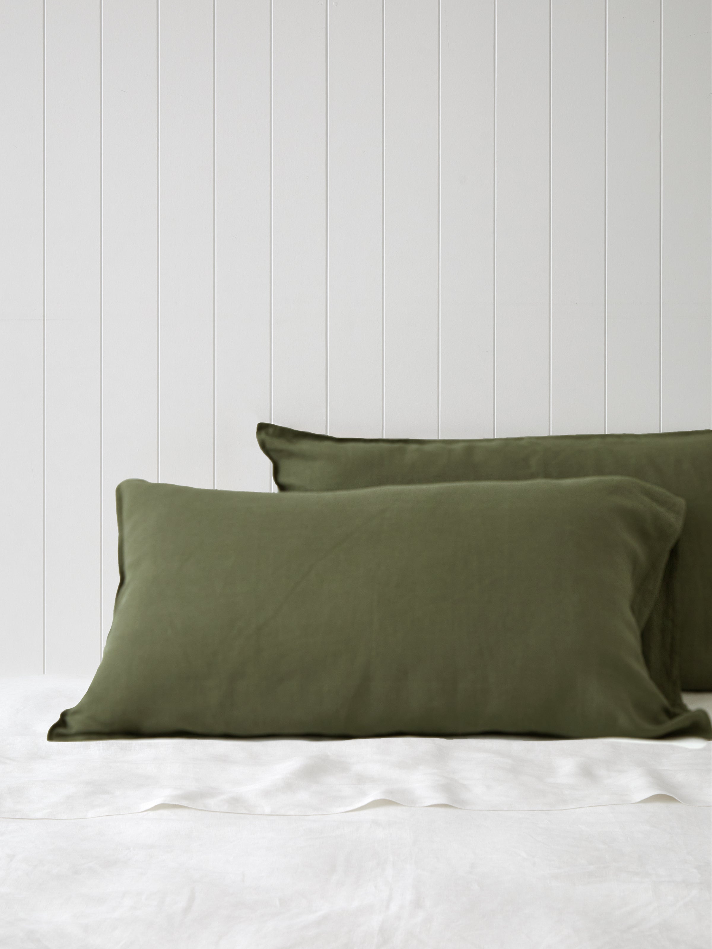 Loft Linen Lodge Pillowcase Set in Olive | Olive-1