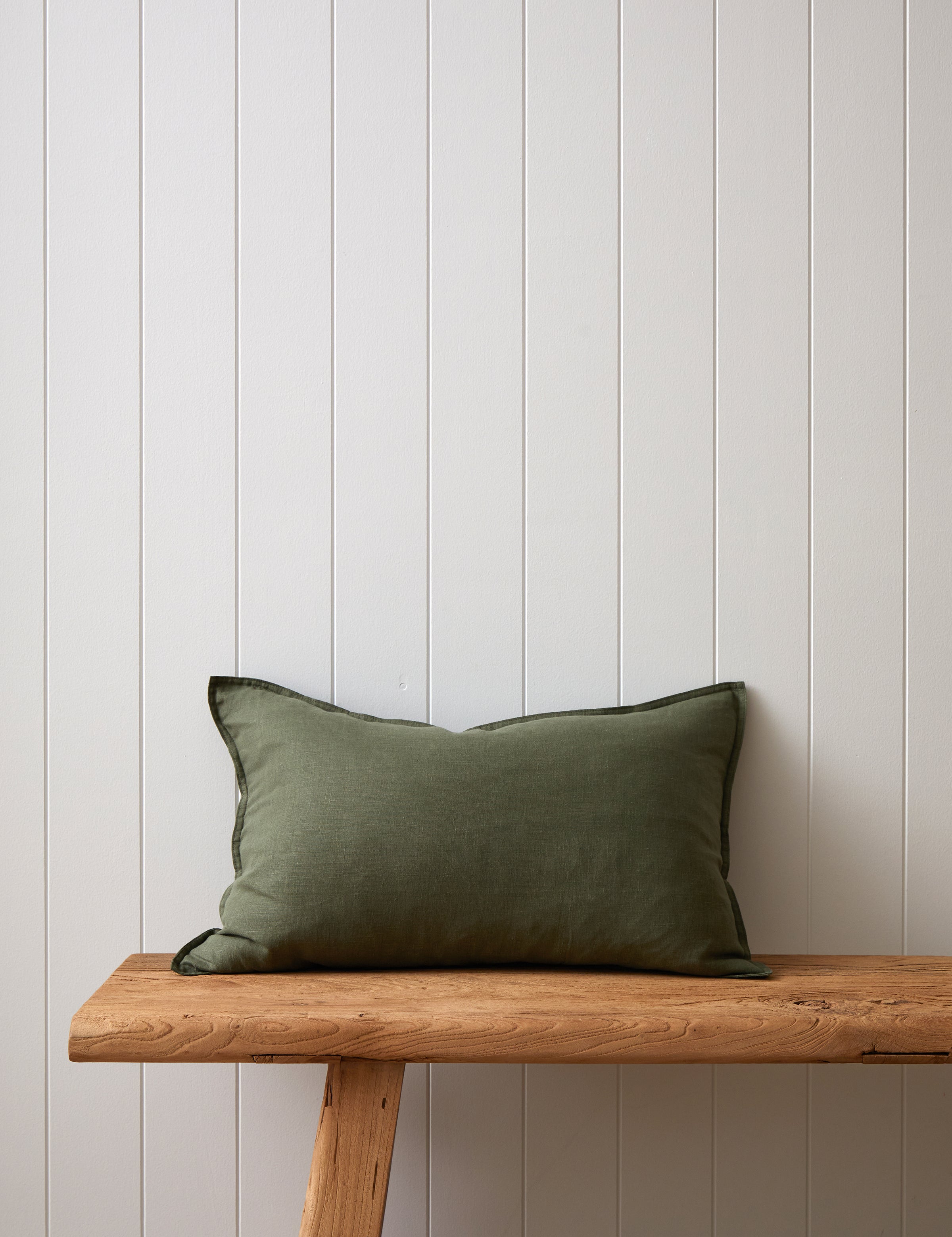 Loft Linen Rectangle Cushion Cover | Olive-1
