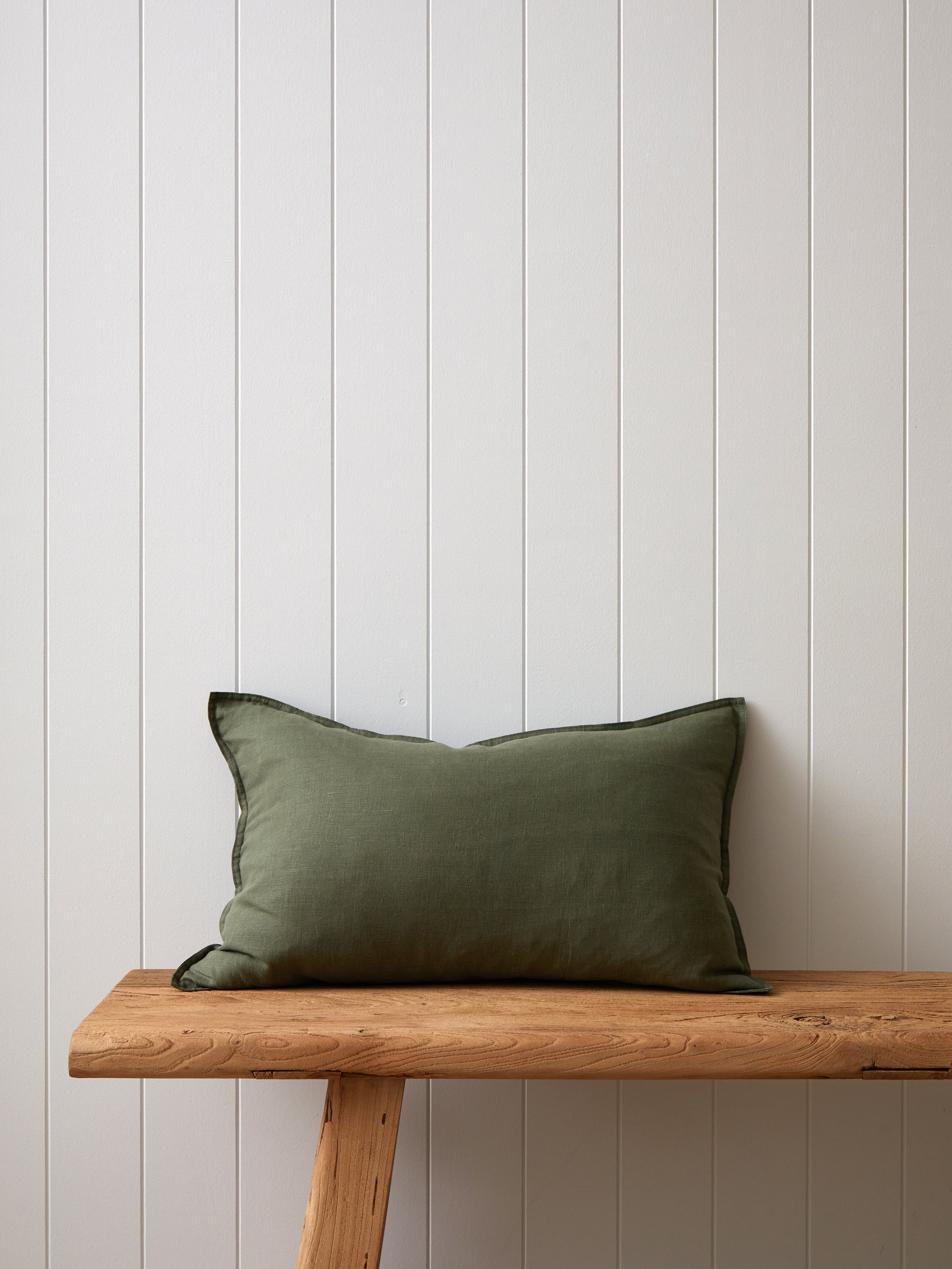 Loft Linen Rectangle Cushion Cover | Olive-1