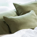 Loft Linen Rectangle Cushion Cover | Olive-2