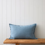 Loft Linen Rectangle Cushion Cover in Coast Blue | Coast Blue-1