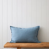 Loft Linen Rectangle Cushion Cover in Coast Blue | Coast Blue-1