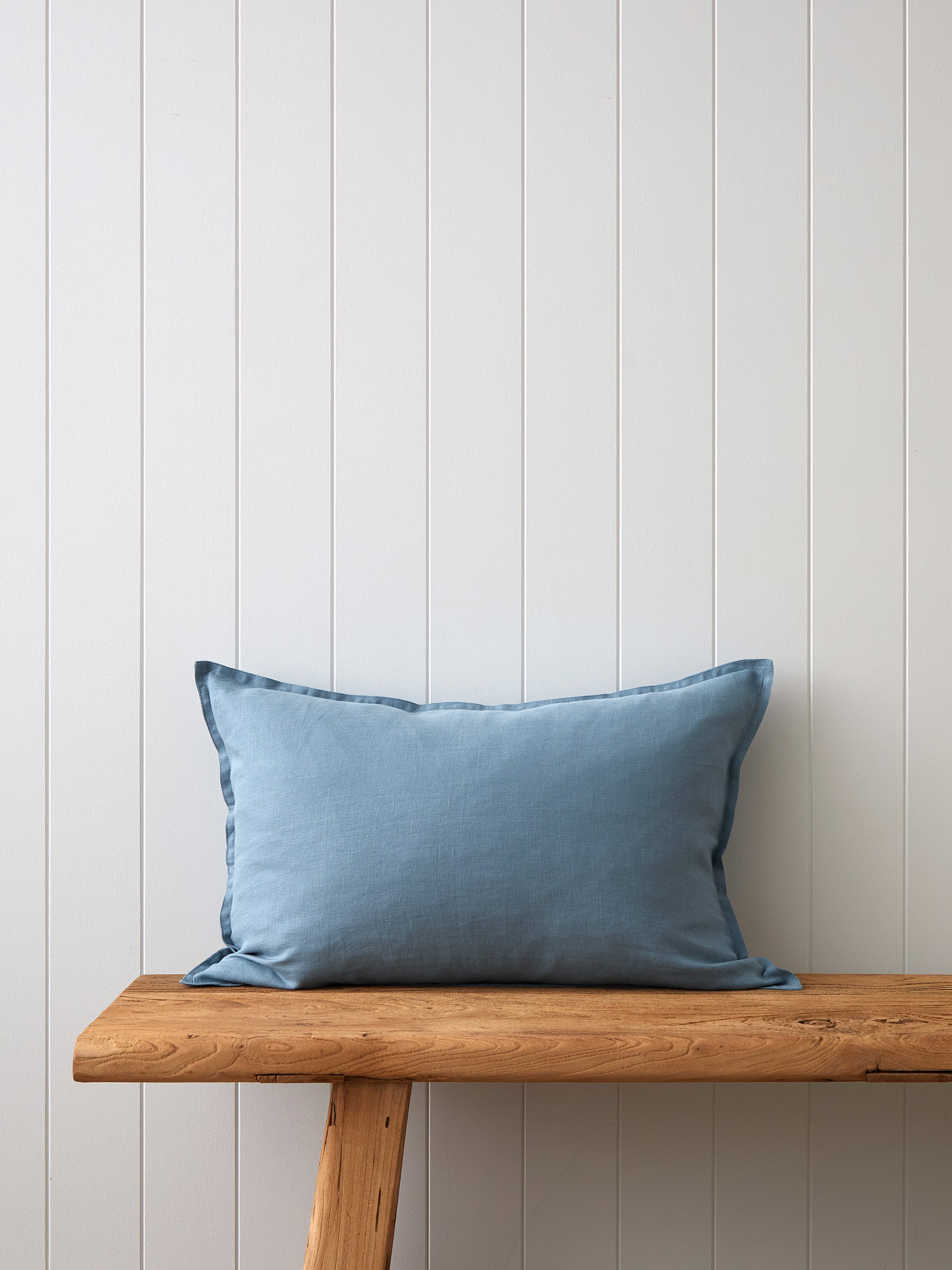 Loft Linen Rectangle Cushion Cover in Coast Blue | Coast Blue-1