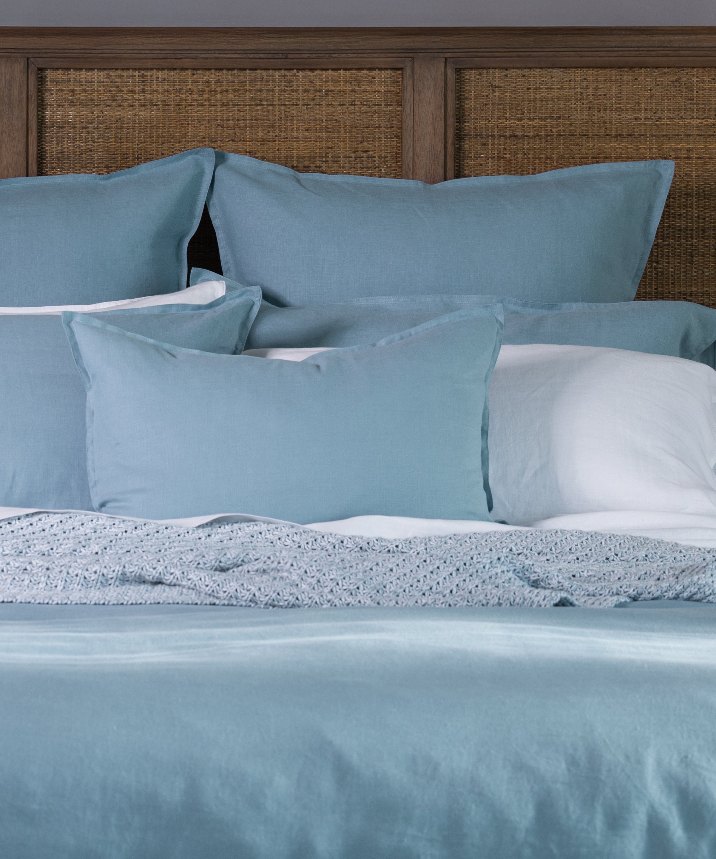 Loft Linen Rectangle Cushion Cover in Coast Blue | Coast Blue-2