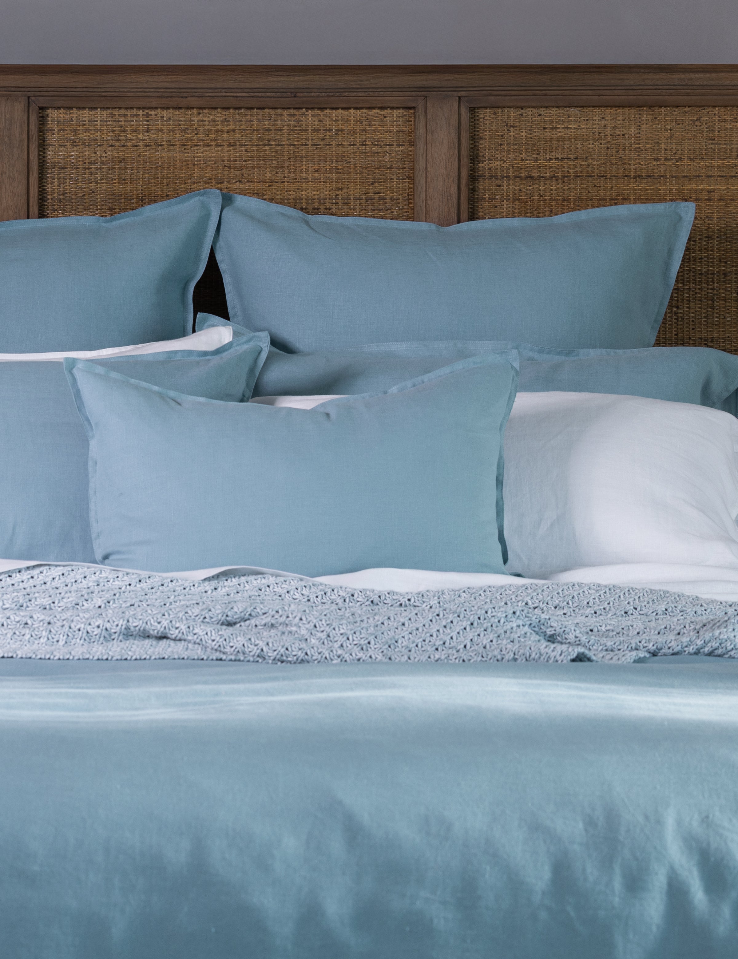 Loft Linen Rectangle Cushion Cover in Coast Blue | Coast Blue-2