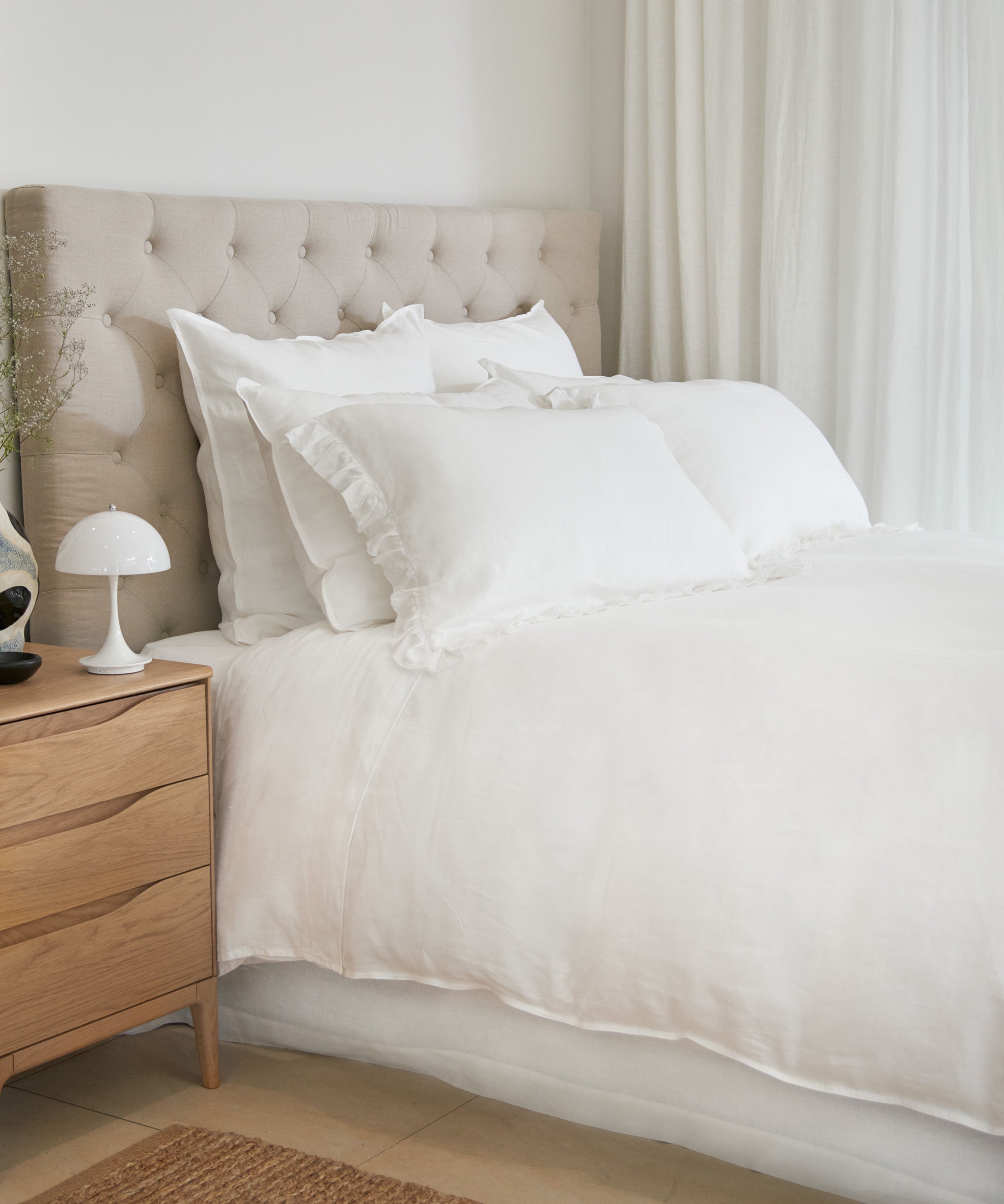 Loft Linen Standard Pillowcase Set | White-2