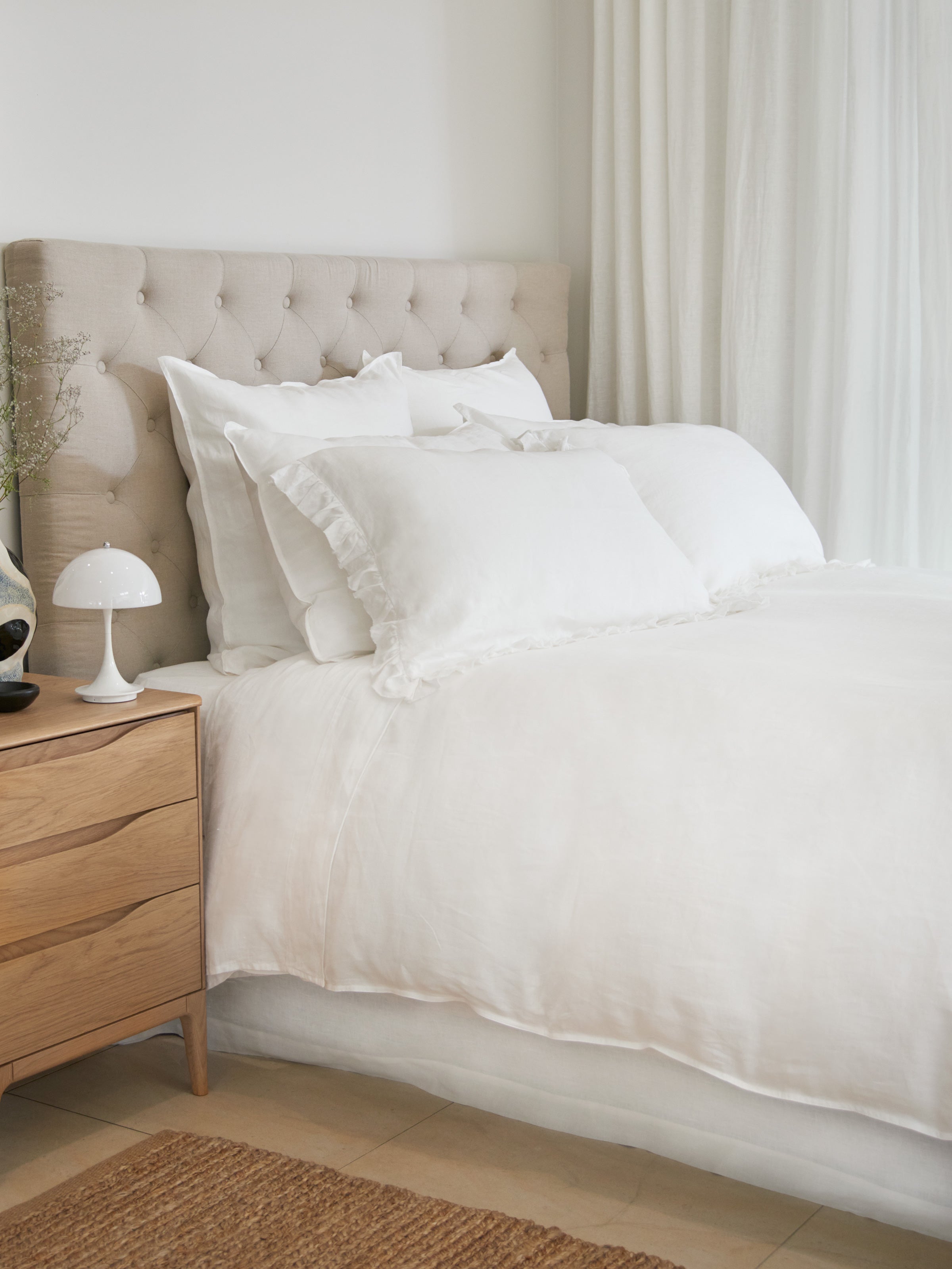 Loft Linen Standard Pillowcase Set | White-2
