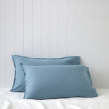 Loft Linen Standard Pillowcase Set in Coast Blue | Coast Blue-1