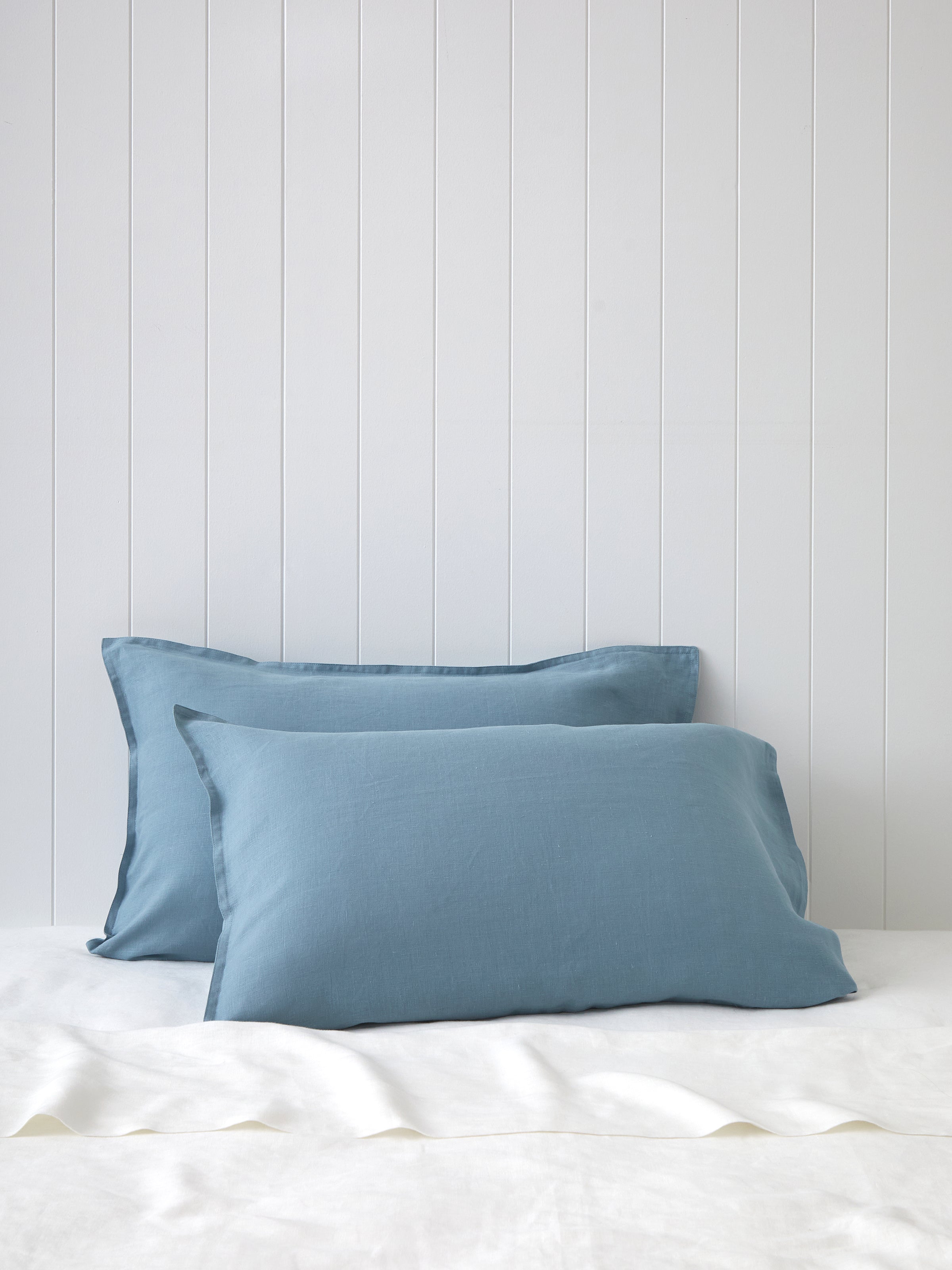 Loft Linen Standard Pillowcase Set in Coast Blue | Coast Blue-1