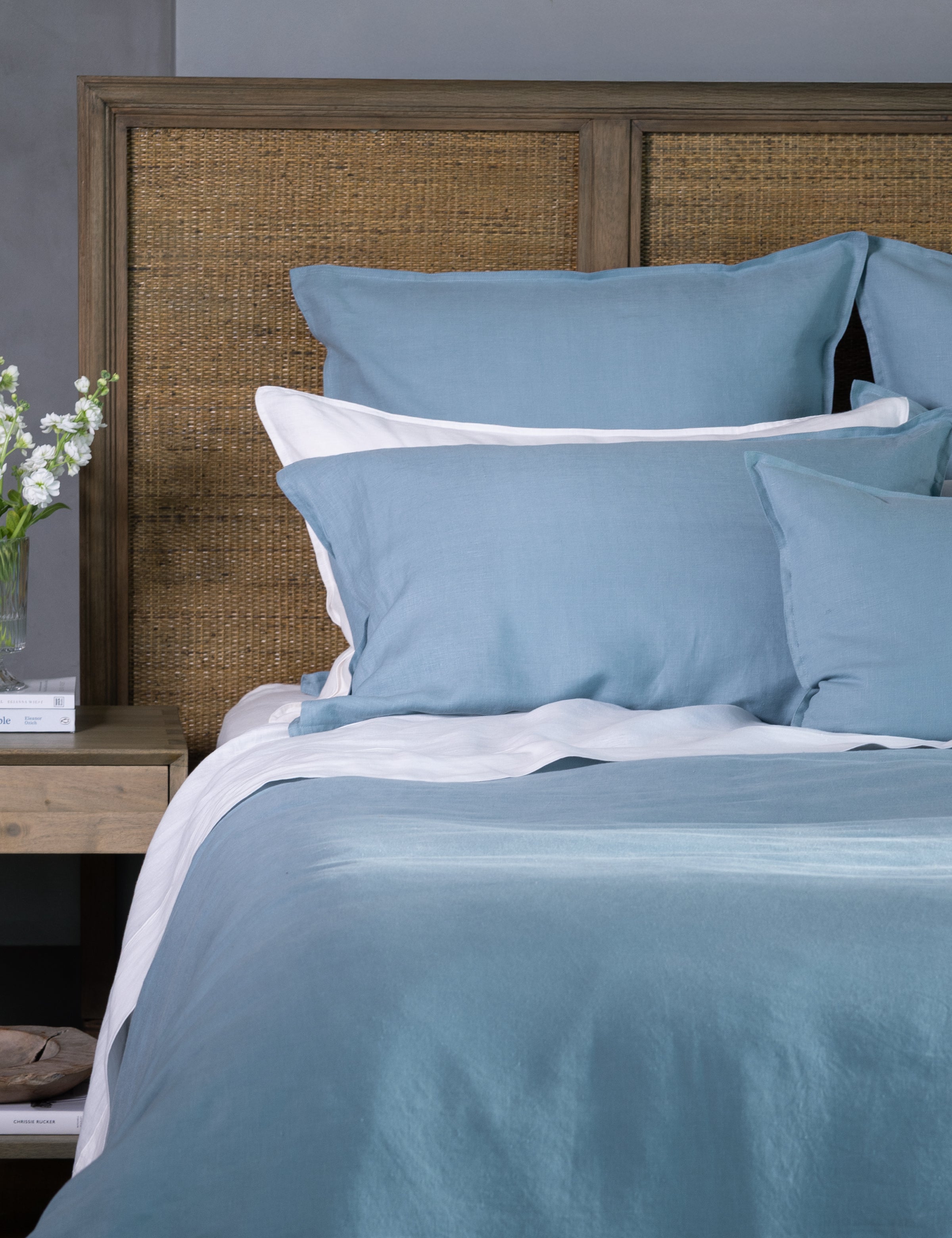 Loft Linen Standard Pillowcase Set in Coast Blue | Coast Blue-2
