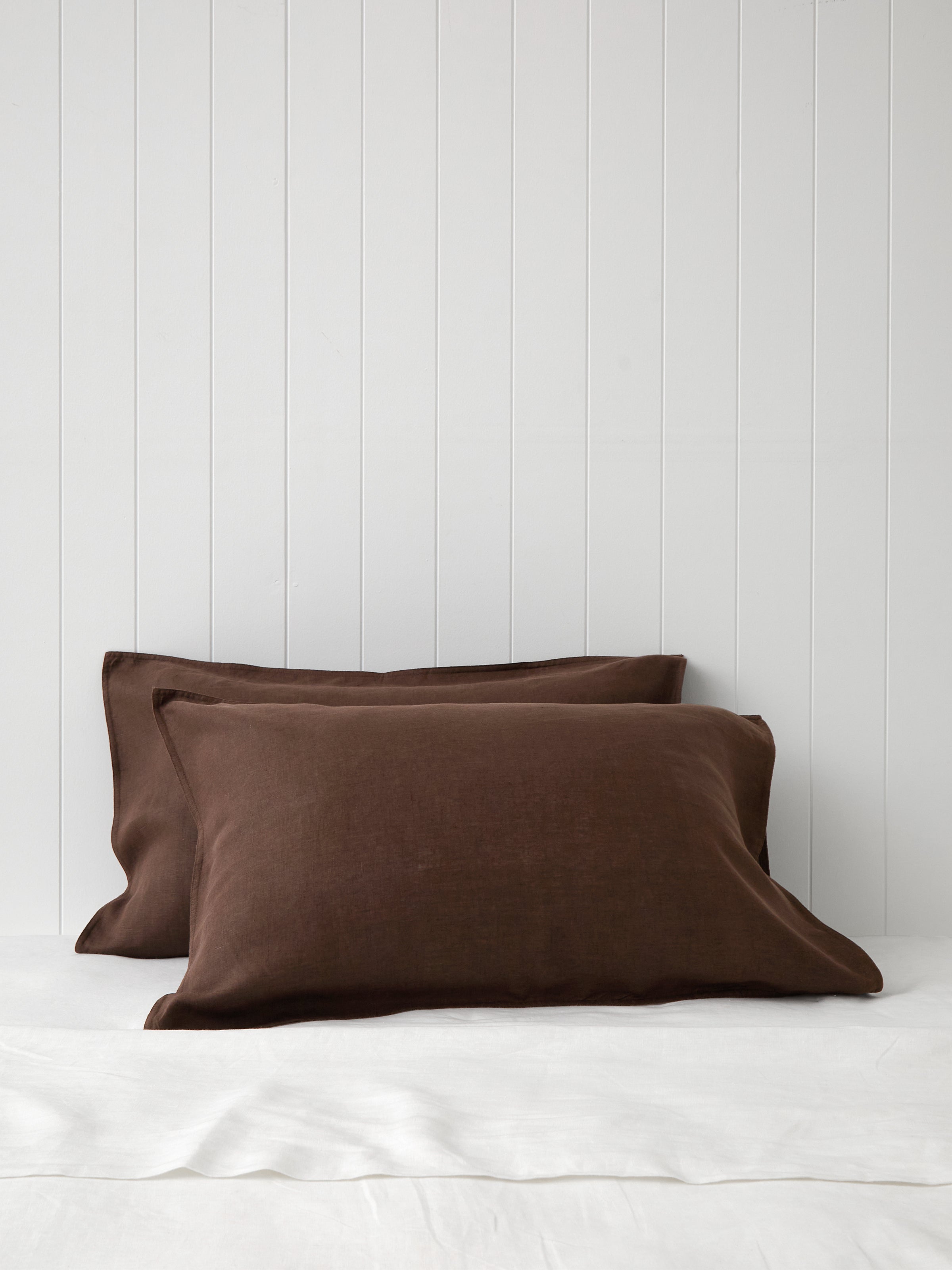 Loft Linen Standard Pillowcase Set in Cocoa | Cocoa-1