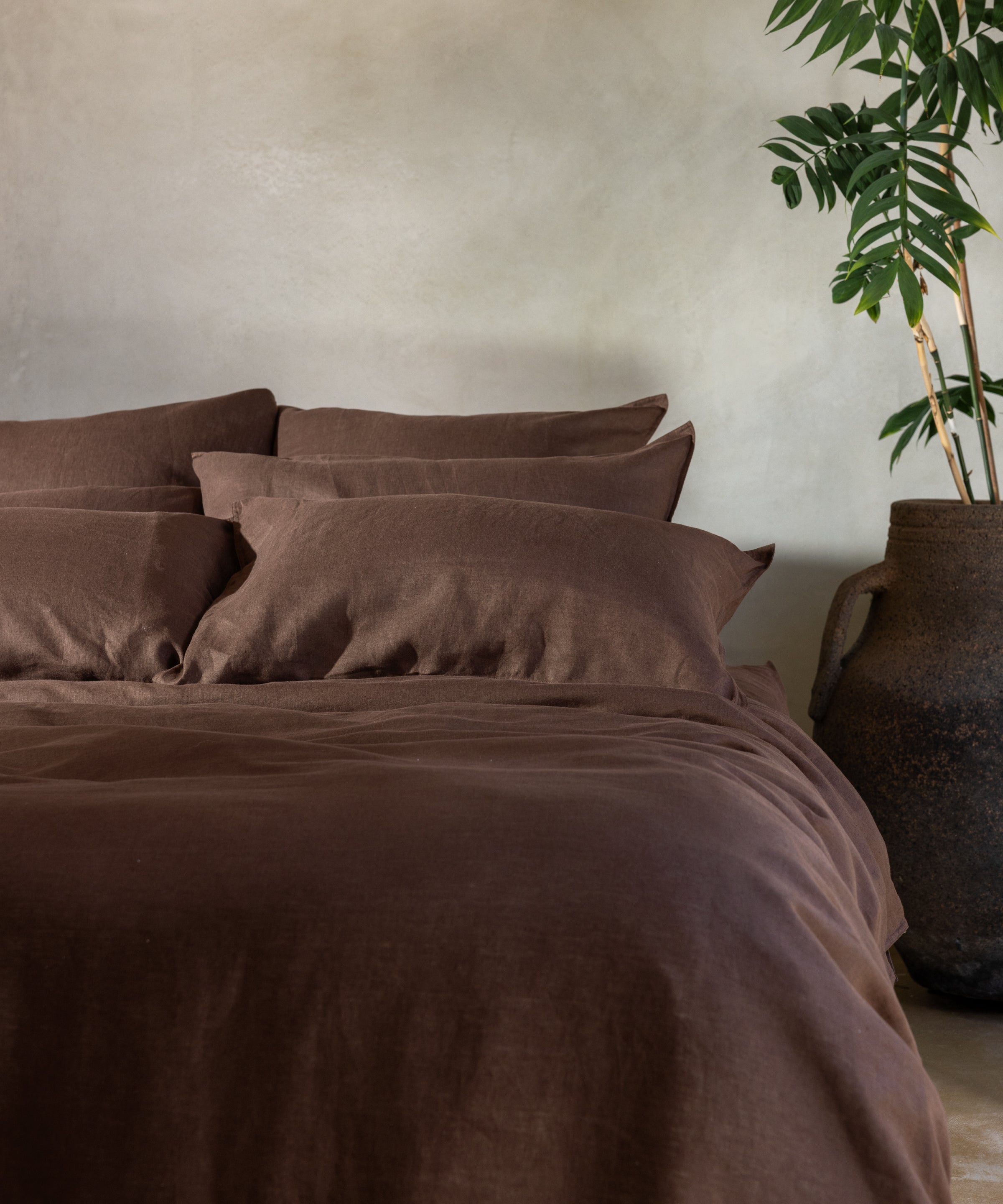 Loft Linen Standard Pillowcase Set in Cocoa | Cocoa-2