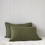Loft Linen Standard Pillowcase Set in Olive | Olive-1