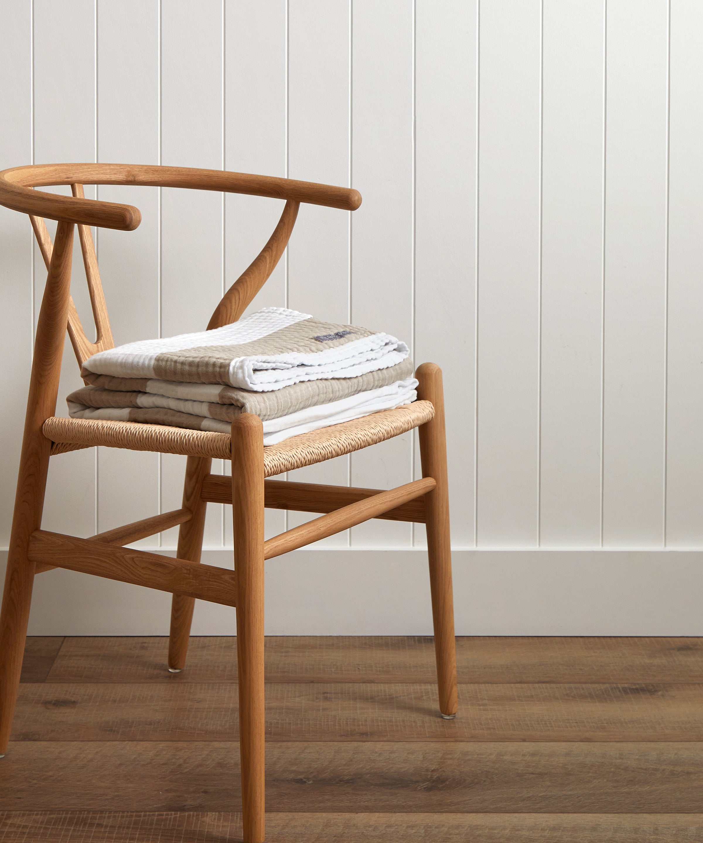 Luca Muslin Blanket | Natural Stripe-1