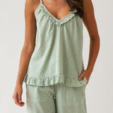 Lucie Cami | Green Gingham-1