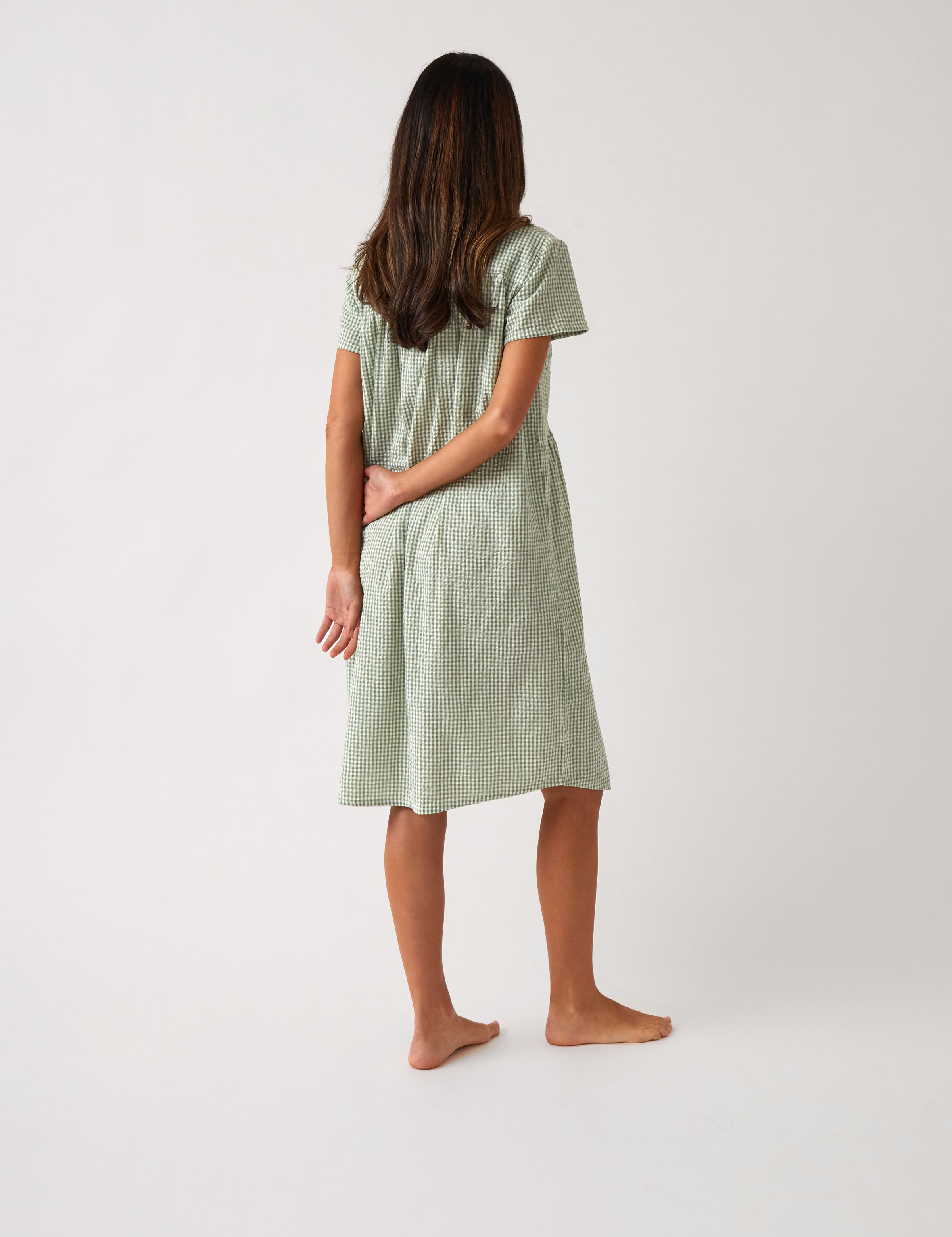 Lucie Empress Nightie | Green Gingham-4