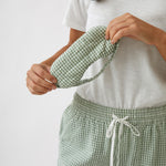 Lucie Eye Mask | Green Gingham-1