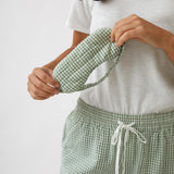 Lucie Eye Mask | Green Gingham-1