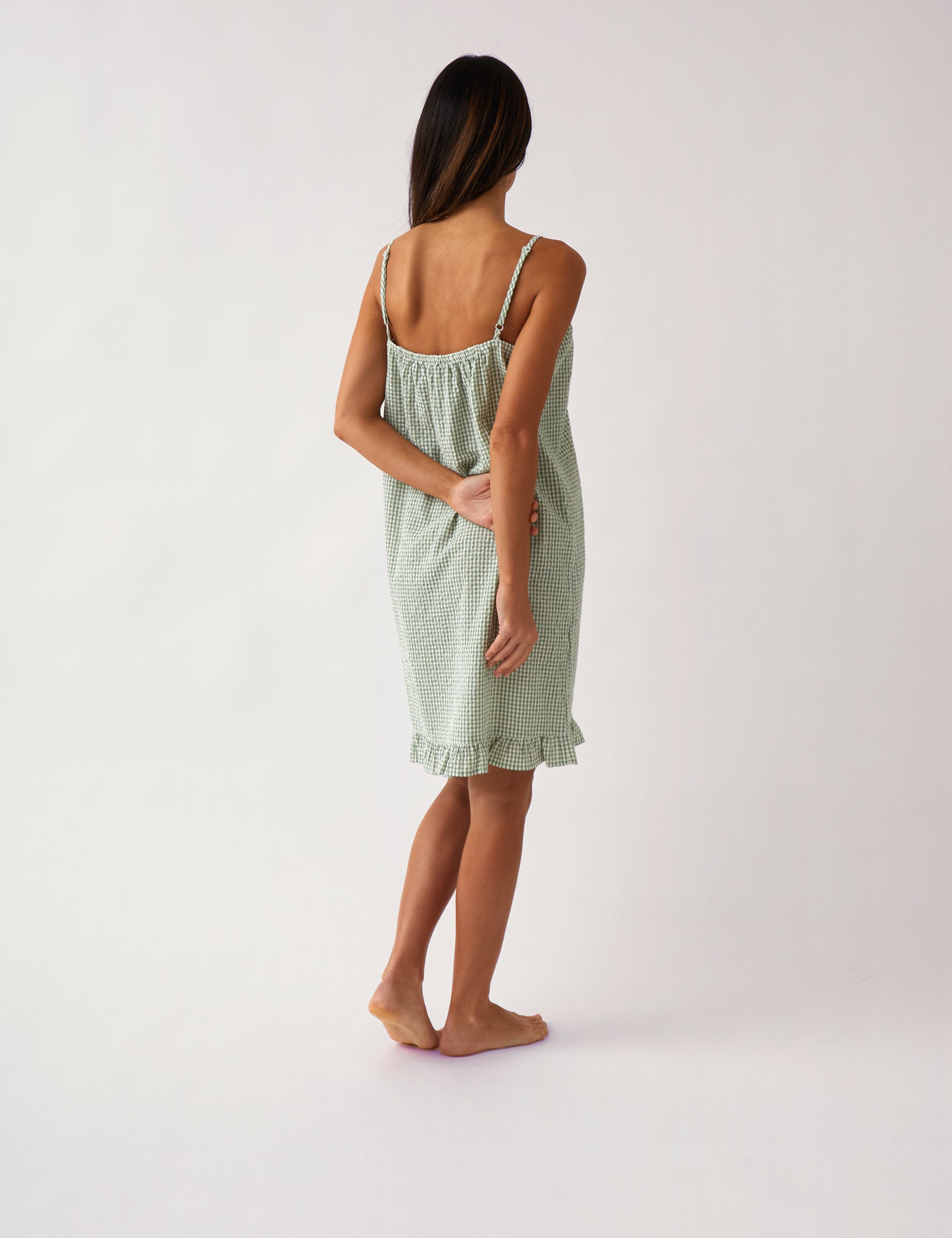 Lucie Nightie | Green Gingham-4