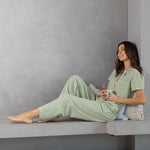 Lucie PJ Pants | Green Gingham-3