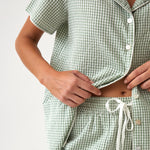 Lucie PJ Shirt | Green Gingham-2