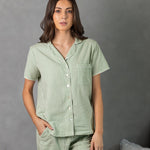 Lucie PJ Shirt | Green Gingham-3