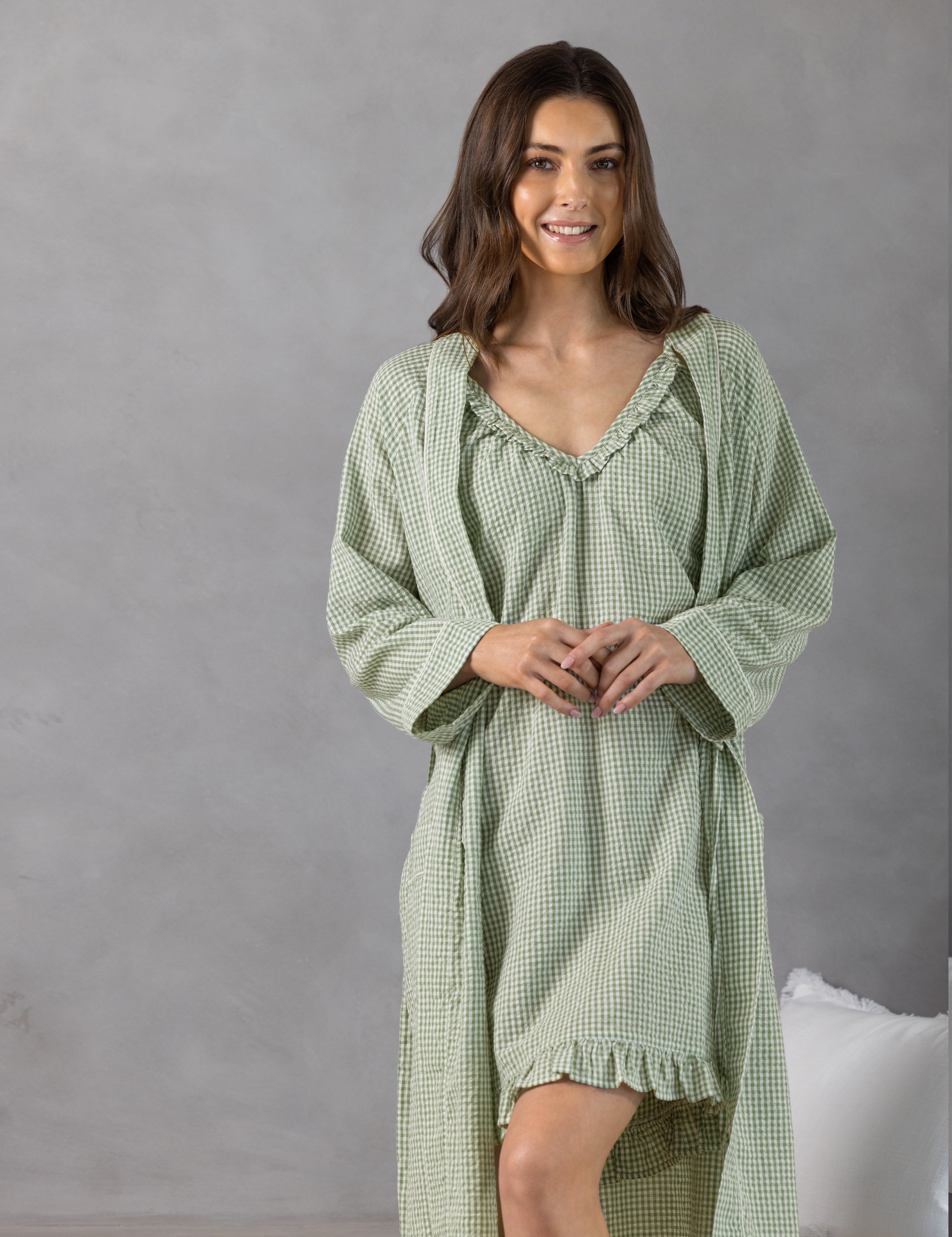 Lucie Robe | Green Gingham-3