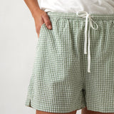 Lucie Sleep Shorts | Green Gingham-2