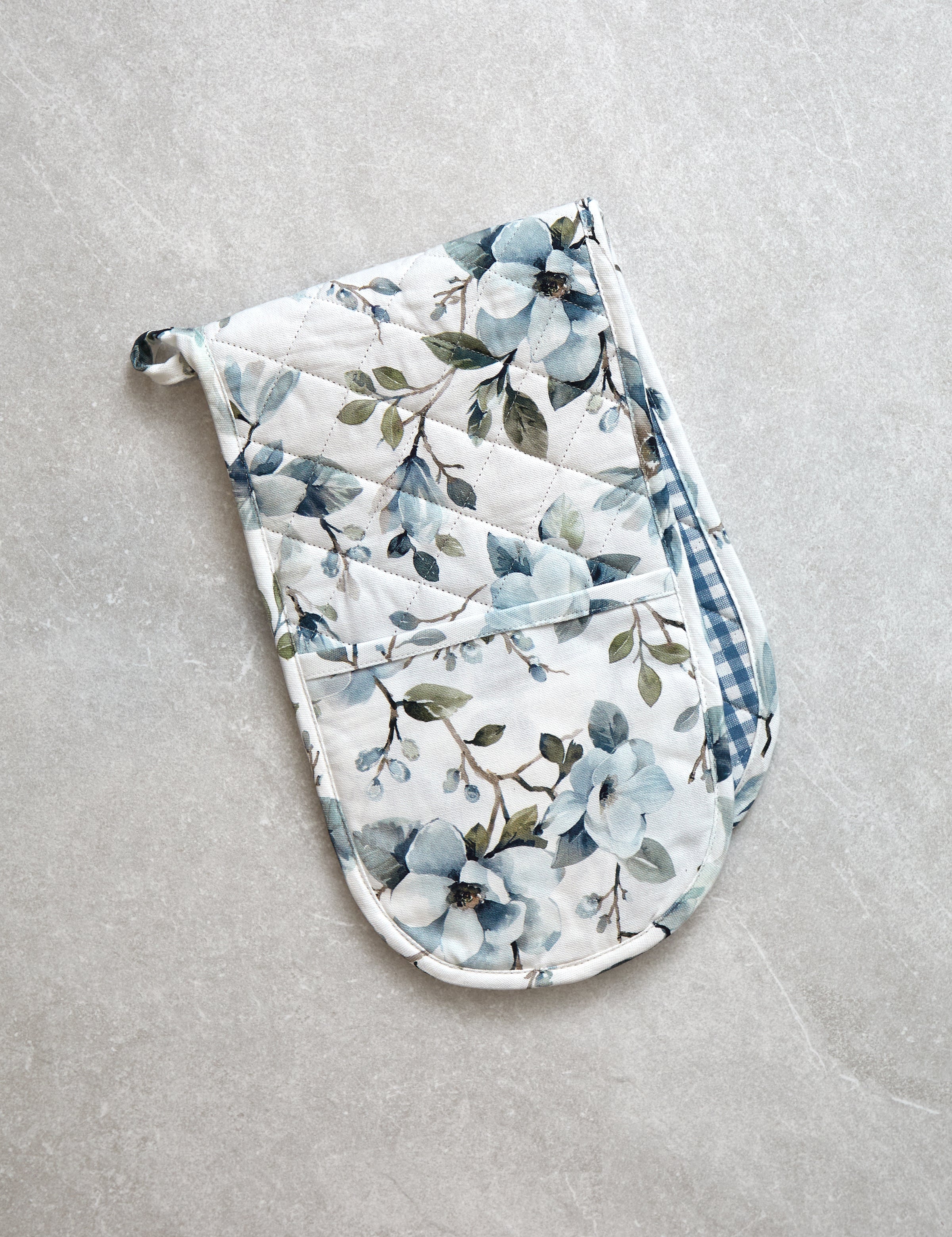 Magalie Double Oven Glove | Blue Multi-1
