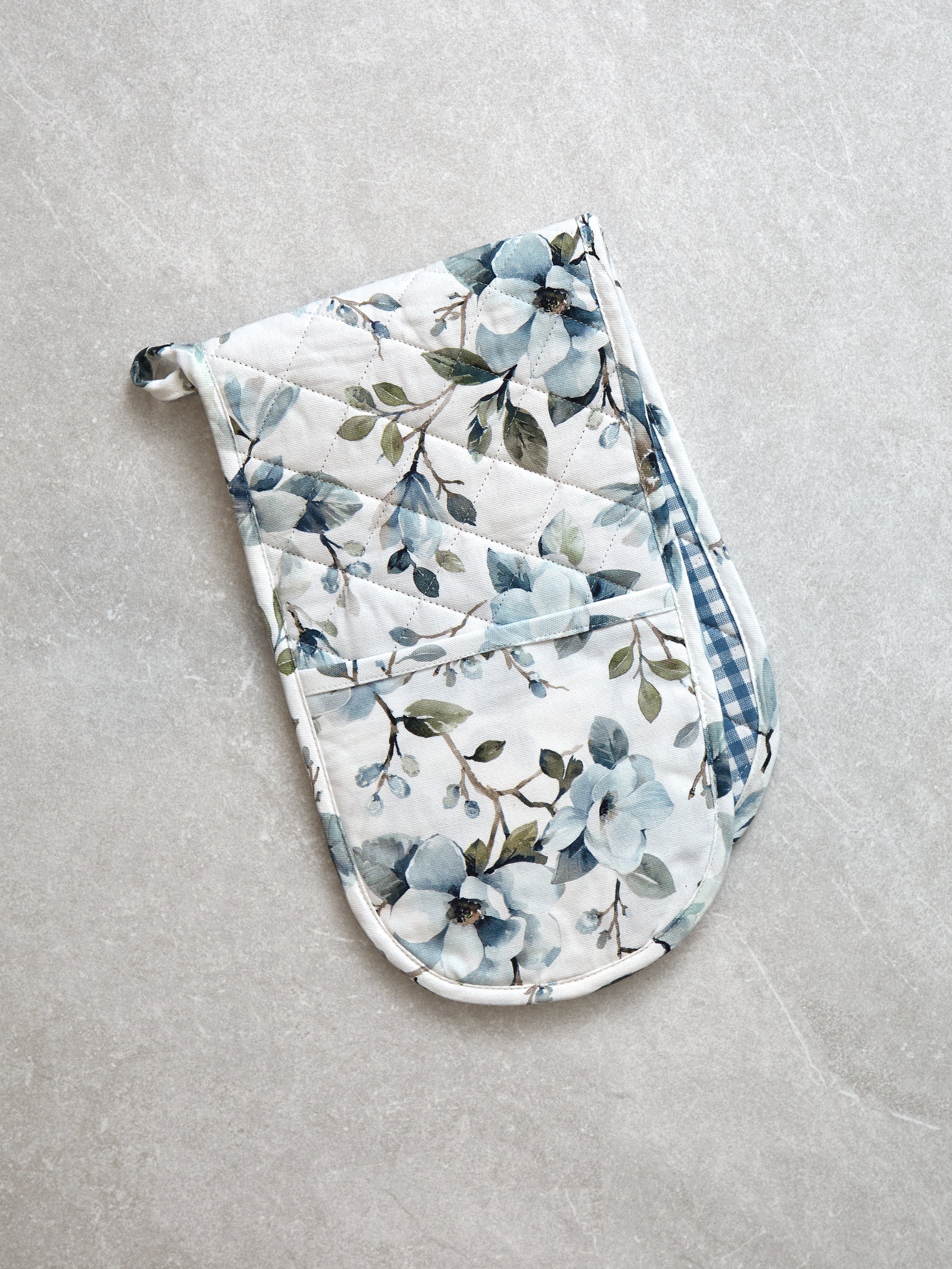 Magalie Double Oven Glove | Blue Multi-1