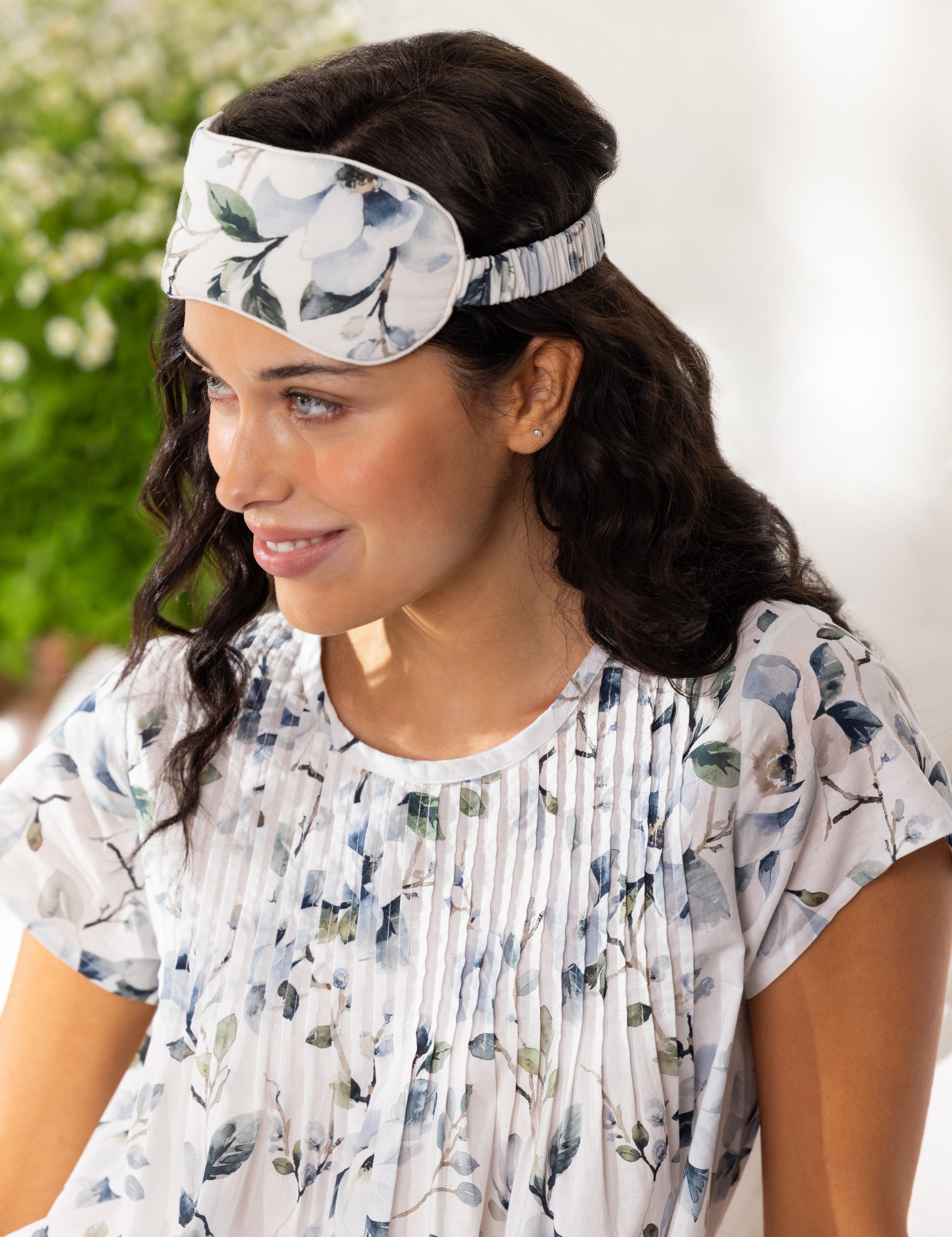 Magalie Eye Mask | Blue Floral-2