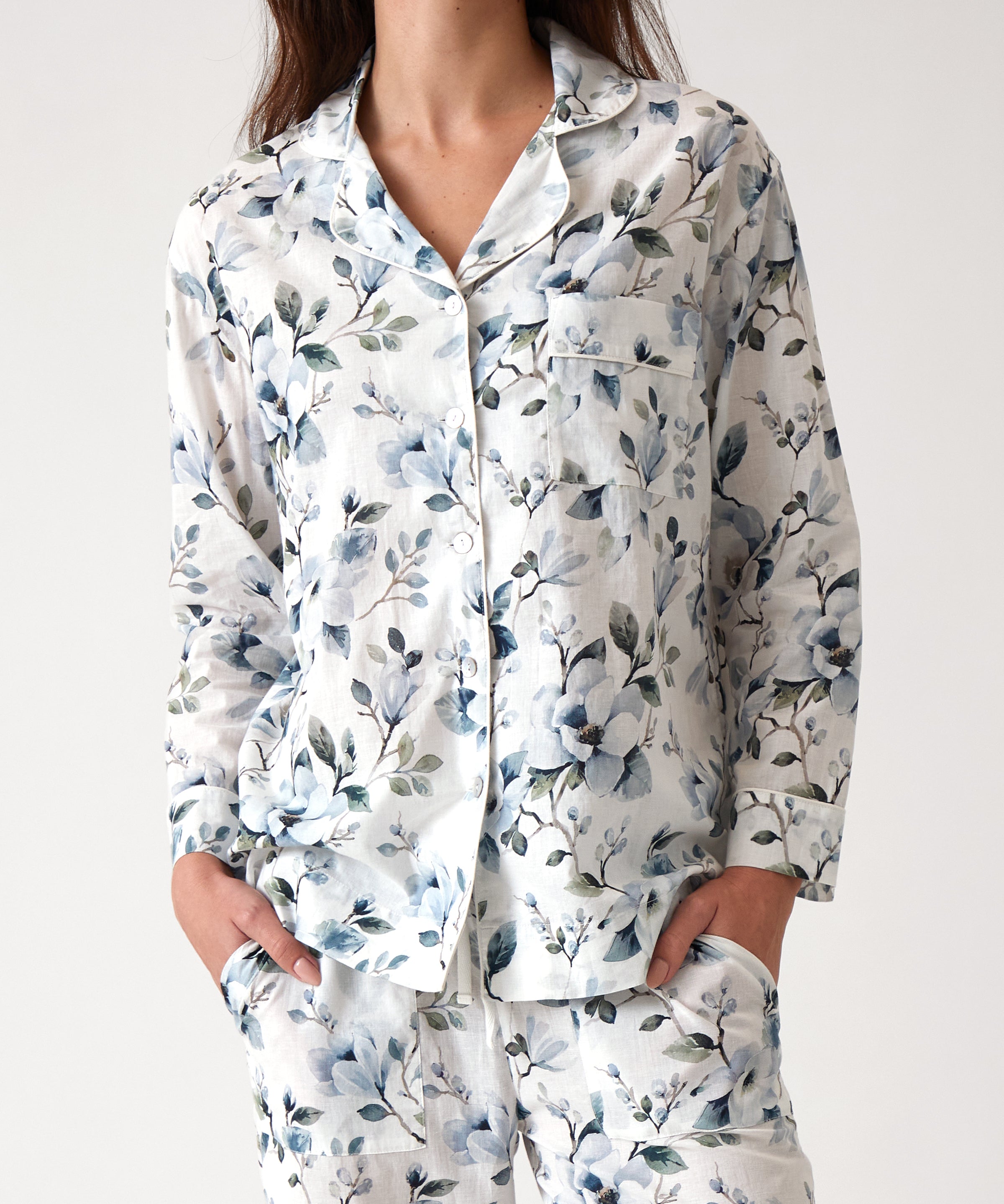 Magalie PJ Shirt | Blue Floral-1