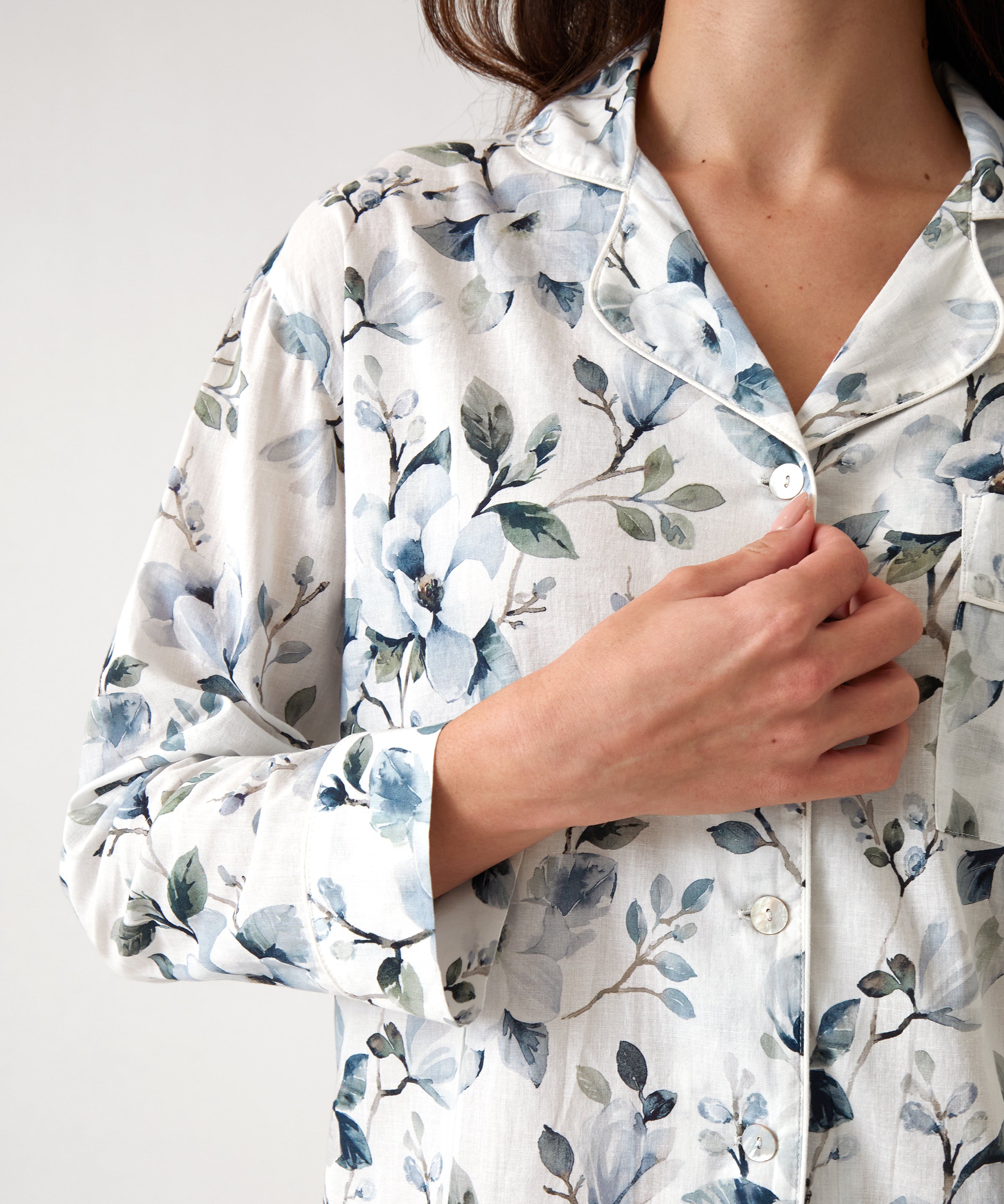 Magalie PJ Shirt | Blue Floral-2