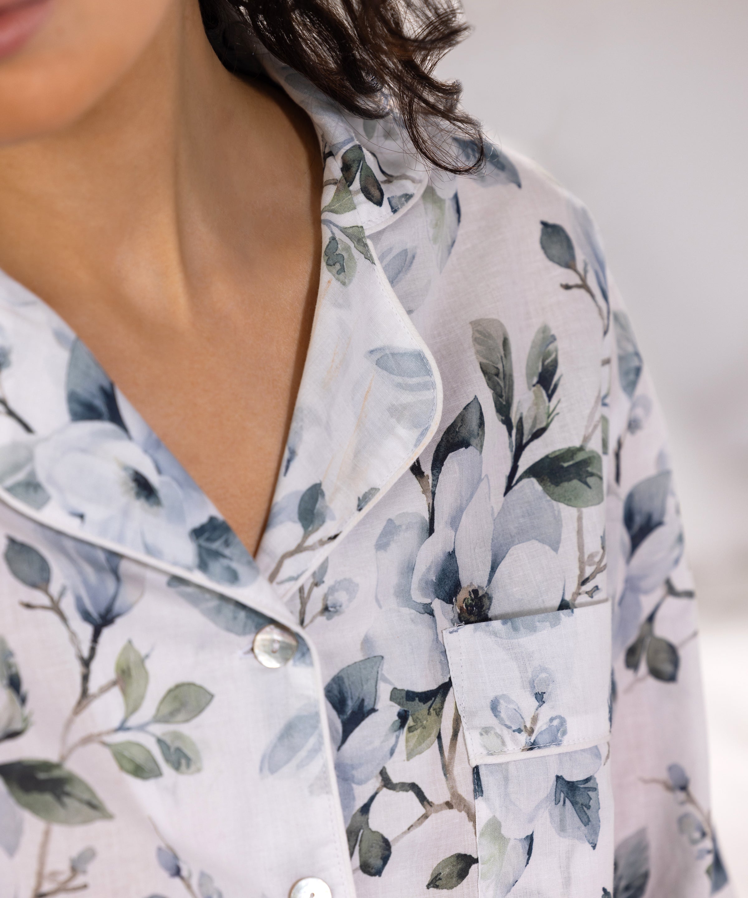 Magalie PJ Shirt | Blue Floral-5
