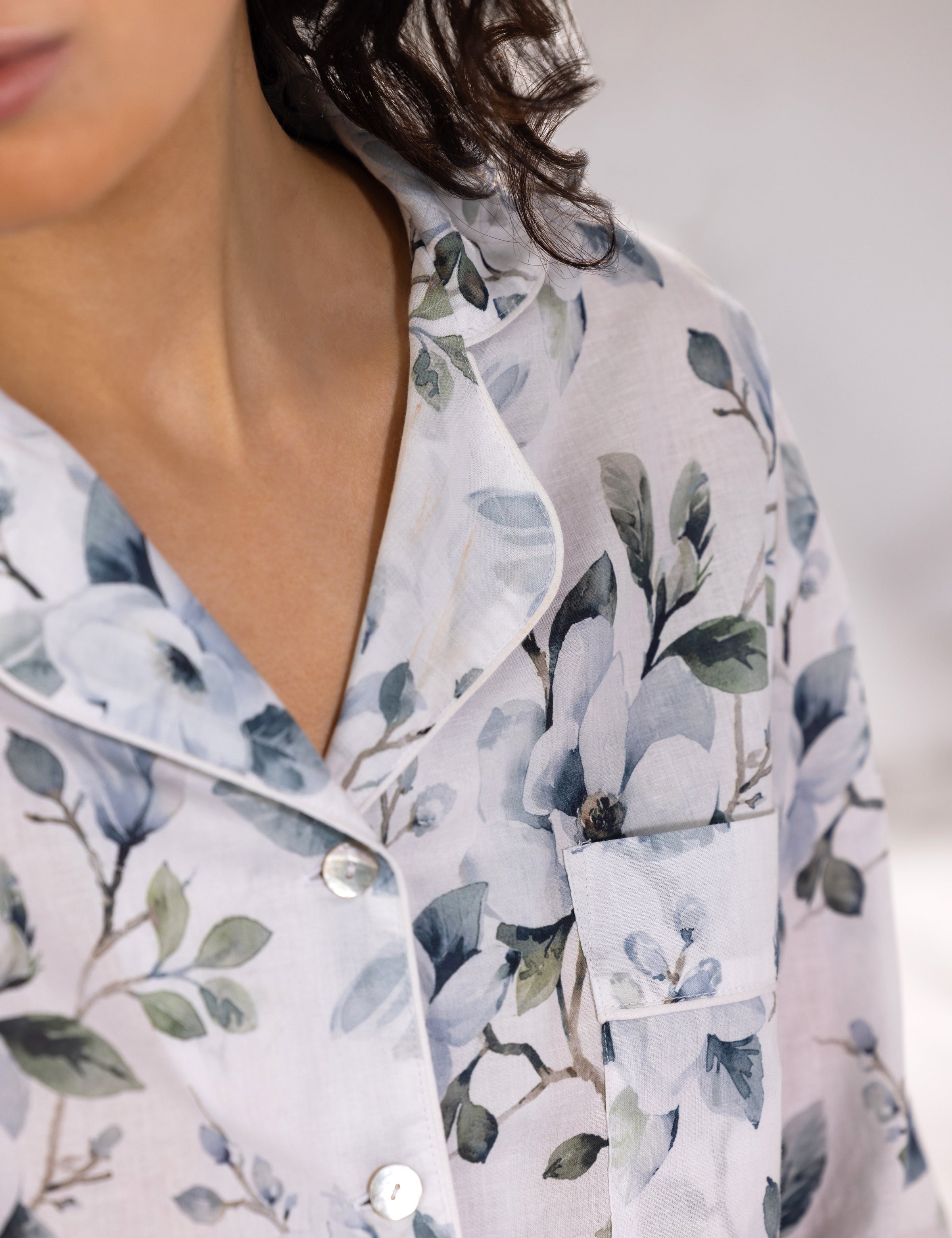 Magalie PJ Shirt | Blue Floral-5