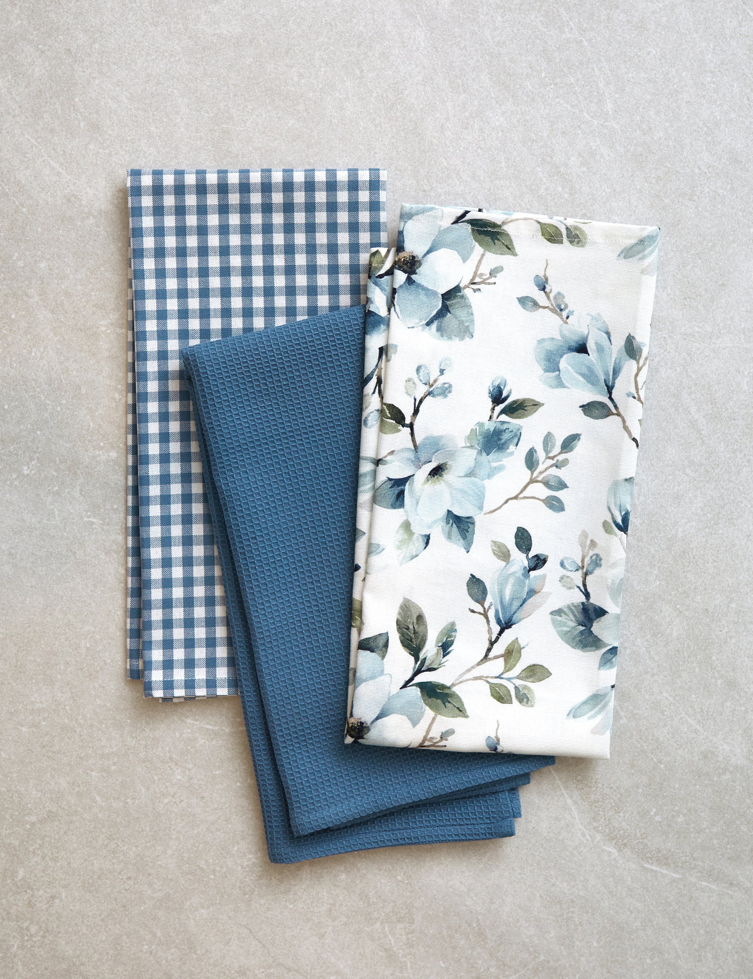 Magalie Tea Towel Set of 3 | Blue Multi-1