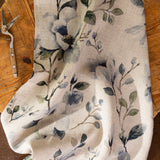 Magnolia Linen Tea Towel | Blue Floral-3