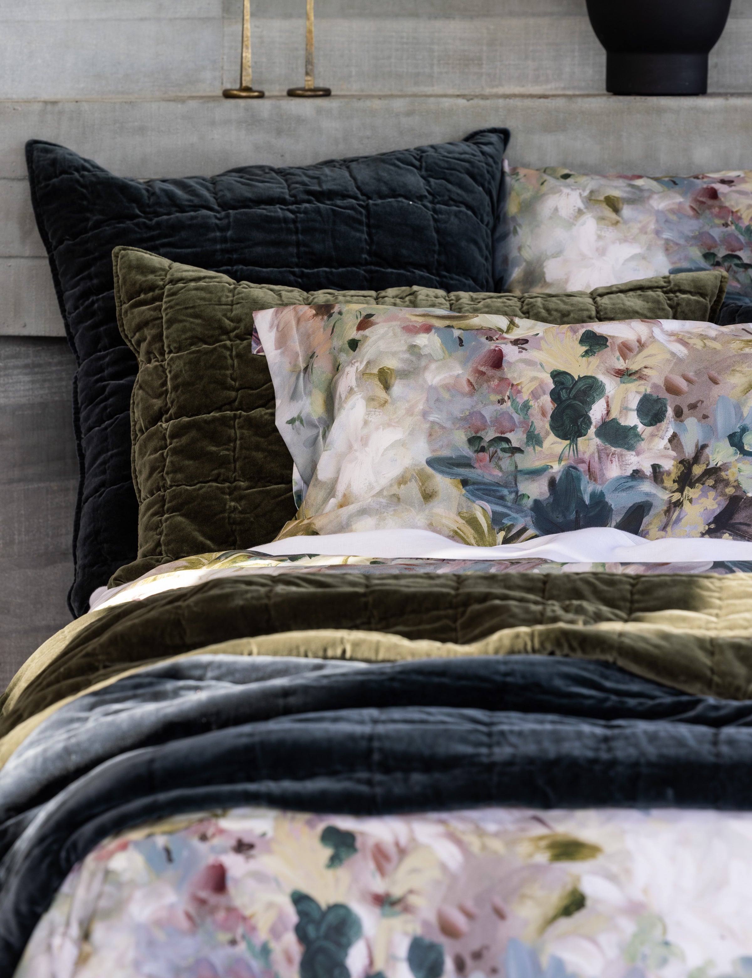 Maison Velvet European Pillowcase | Midnight-2