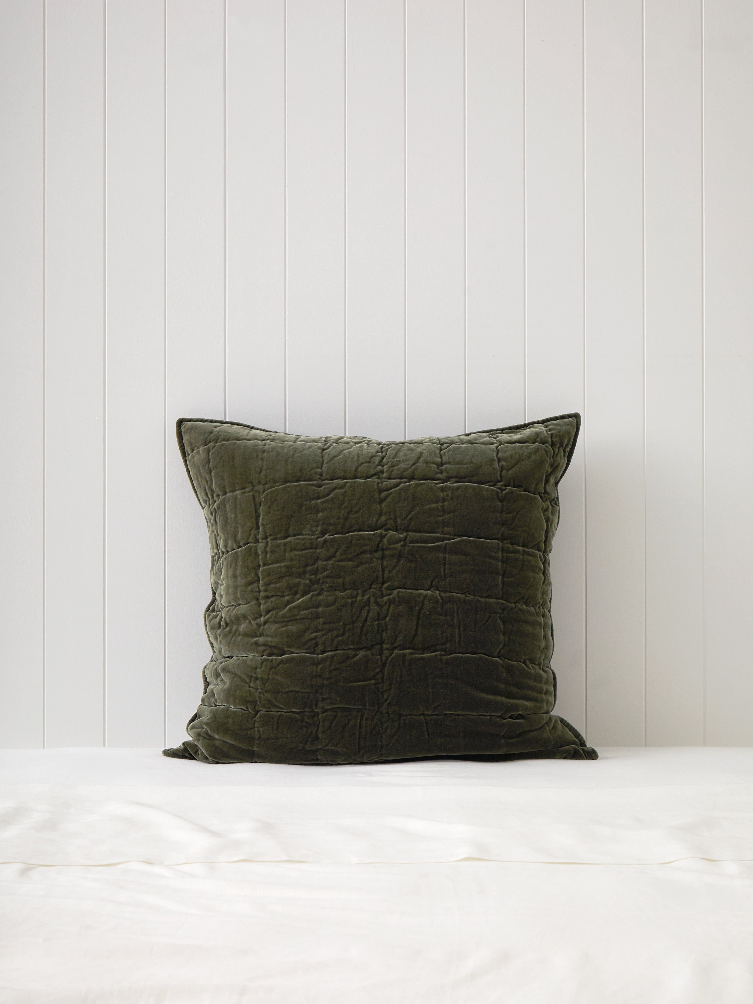 Maison Velvet European Pillowcase | Olive-1