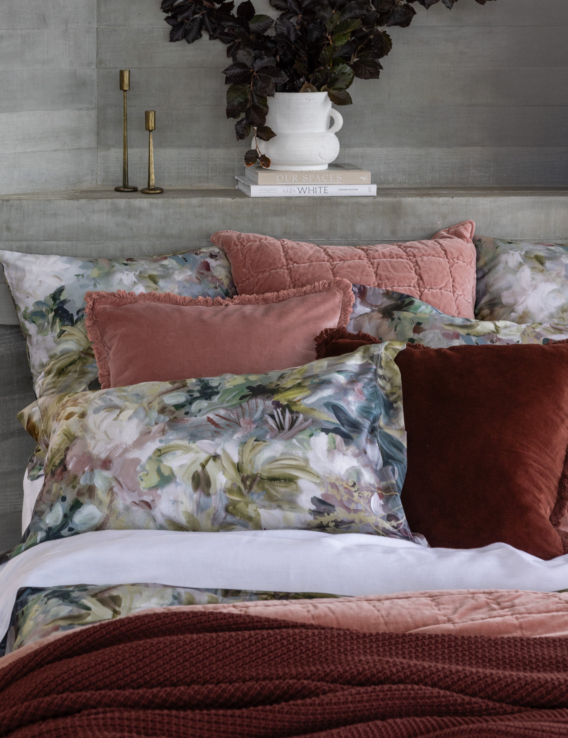 Maison Velvet European Pillowcase | Rose-2